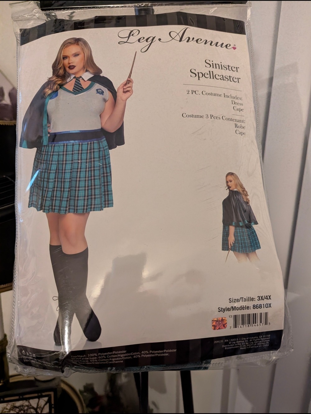 Leg Avenue Sinister Spellcaster Costume - Black & White